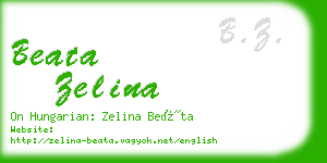 beata zelina business card